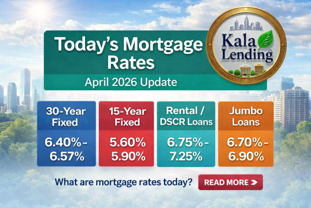 Today’s mortgage rates April 2026 chart showing current loan trends